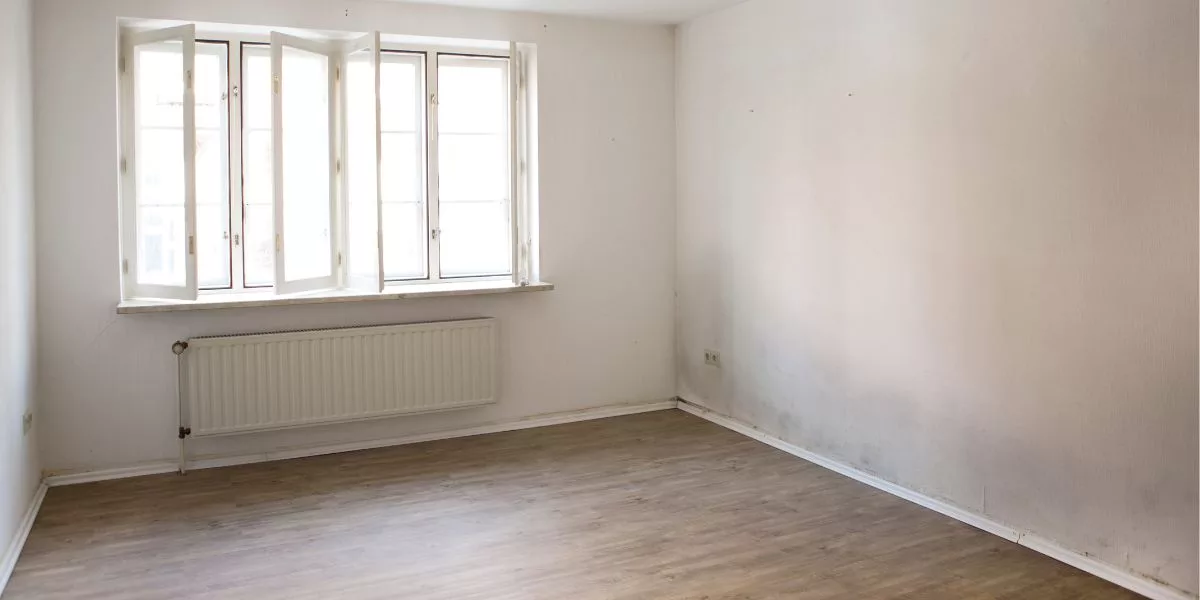 mould on the walls of a room in a house